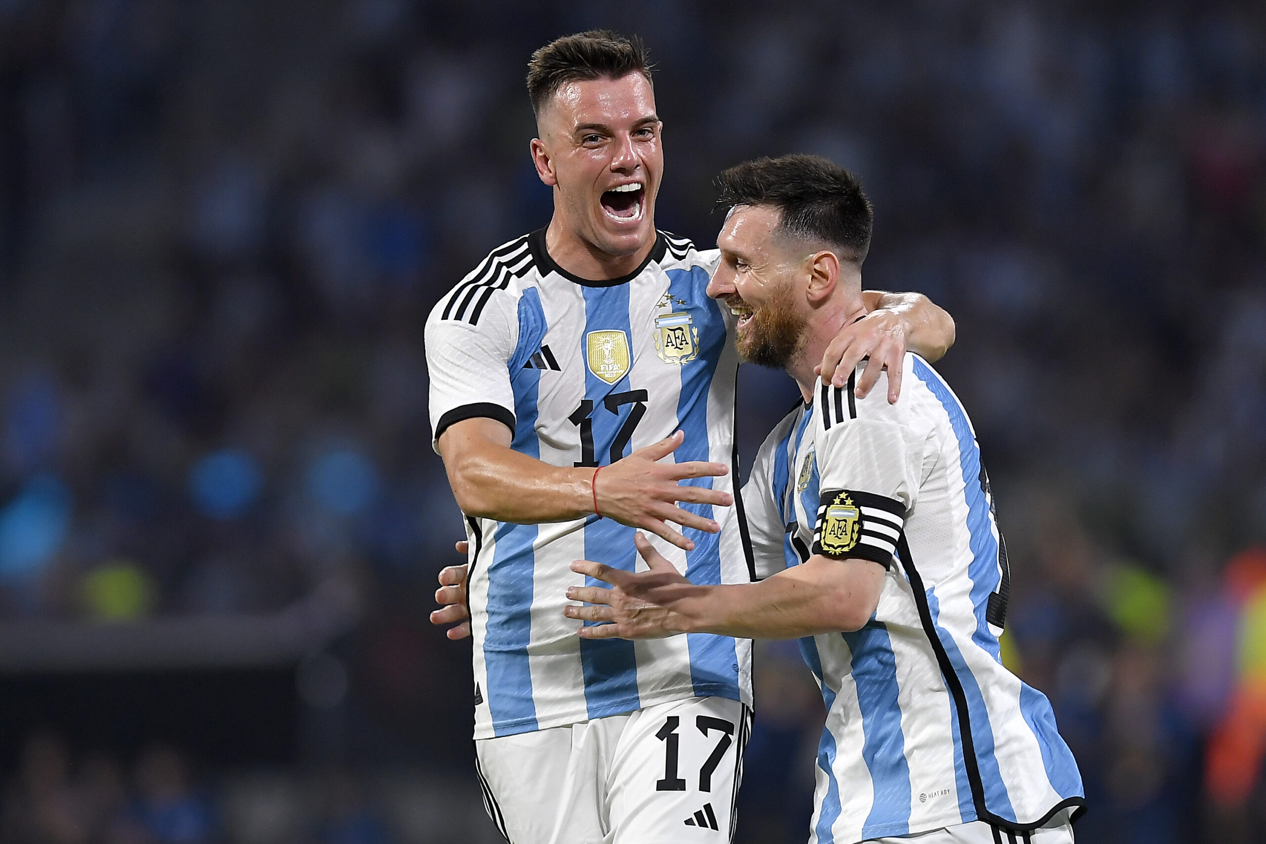 Messi festeja uno de sus tres goles frente a Curazao. Llegó a 102 goles con la Selección Argentina.
