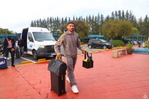Llegada de los jugadores de la Selección Argentina